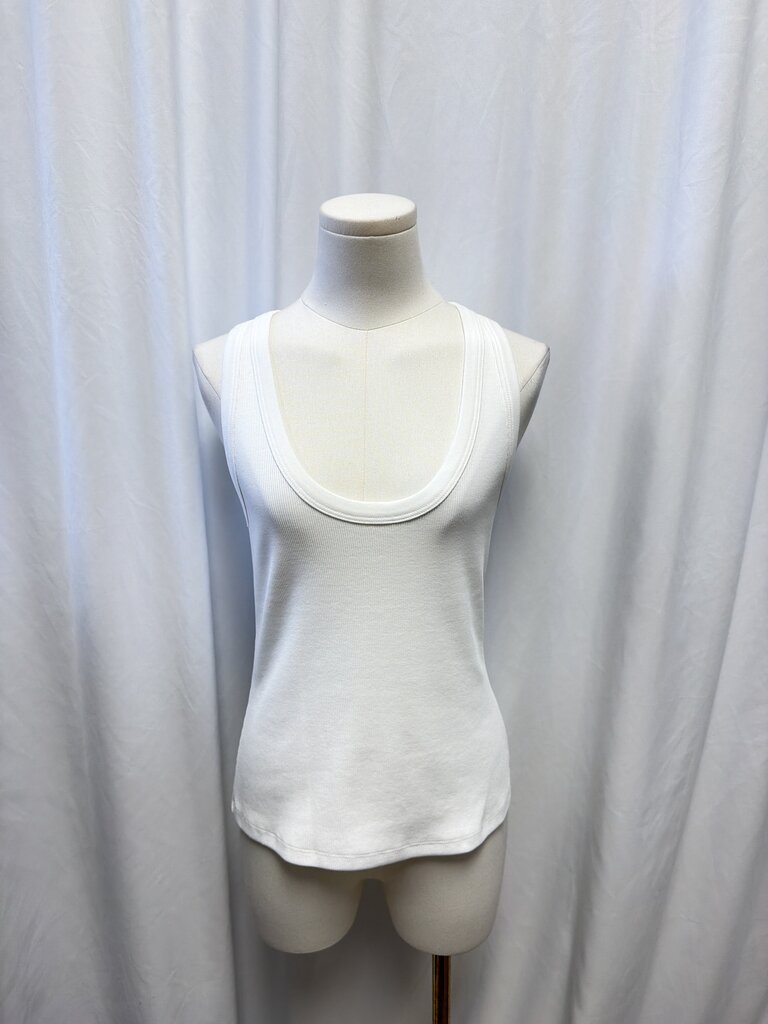 Veronica Beard White Ribbed Tank