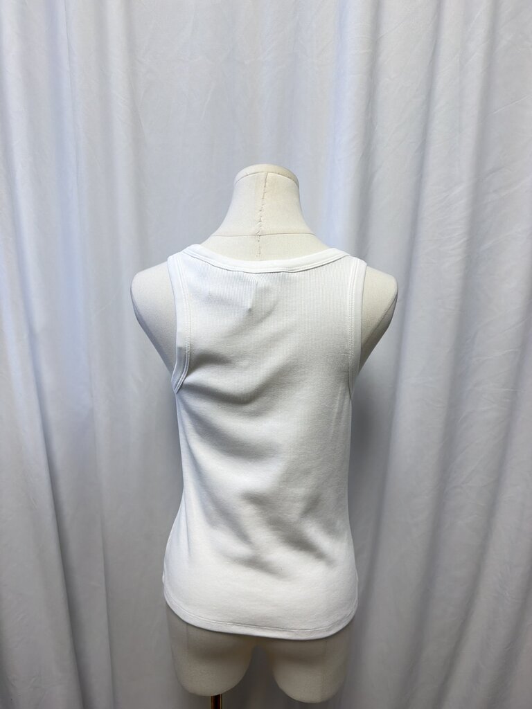Veronica Beard White Ribbed Tank
