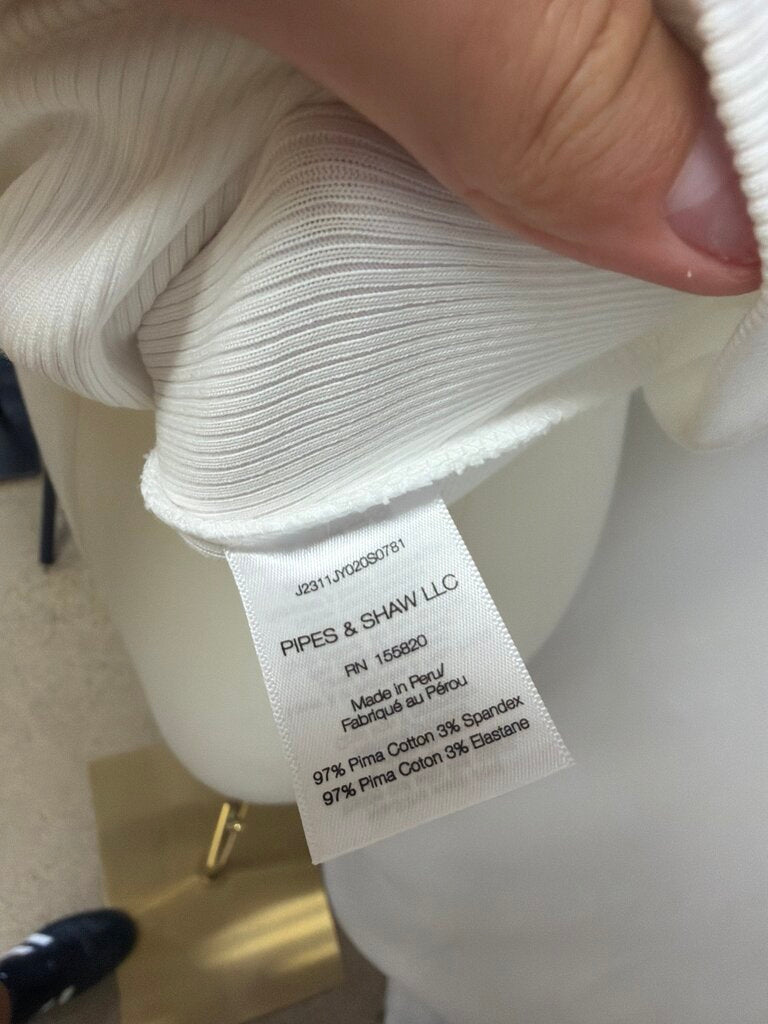 Veronica Beard White Ribbed Tank