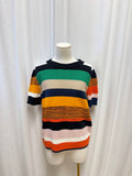 Akris Striped Short Sleeve Sweater