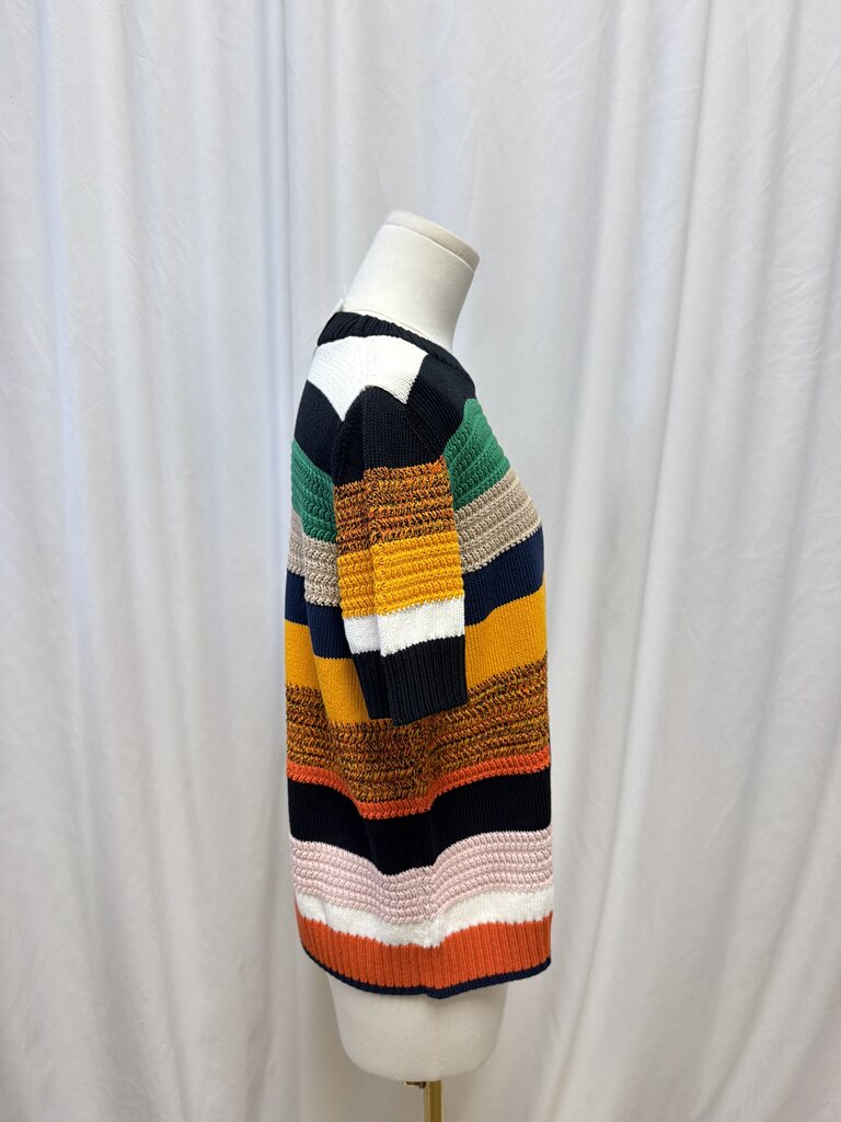 Akris Striped Short Sleeve Sweater