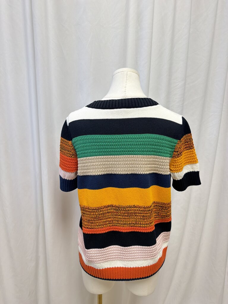 Akris Striped Short Sleeve Sweater