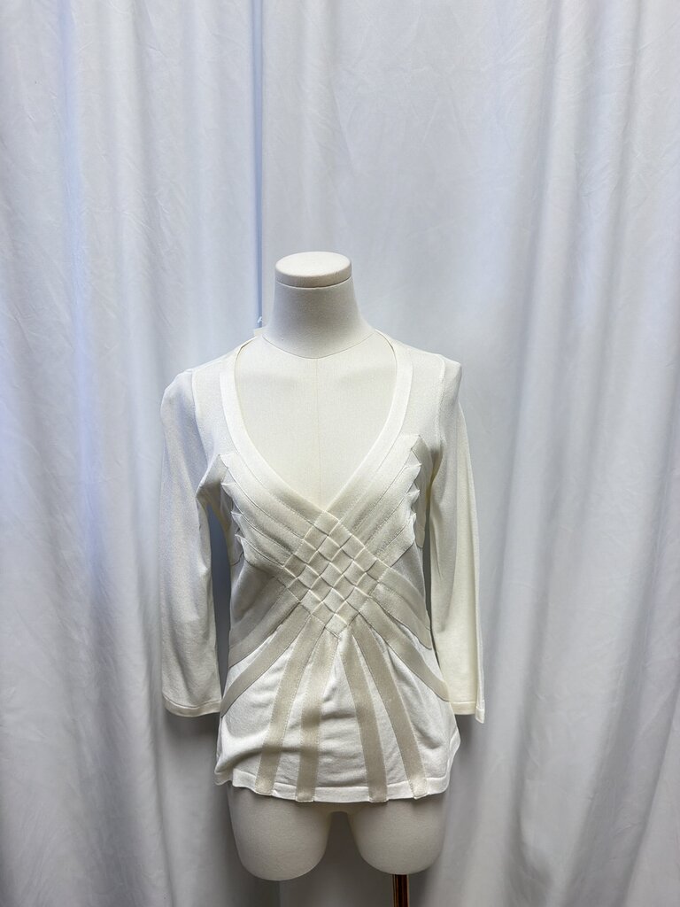 Escada White Knit V-Neck