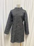 Alaia Geometric Print Mock Neck Wool Blend Sweater Dress