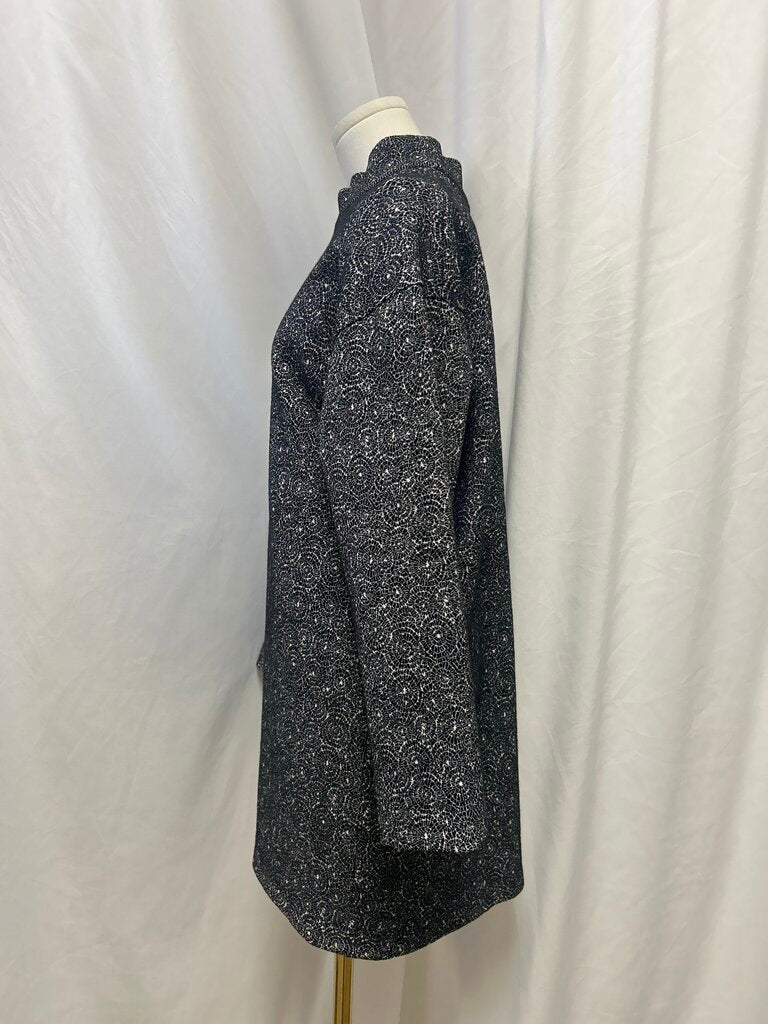 Alaia Geometric Print Mock Neck Wool Blend Sweater Dress