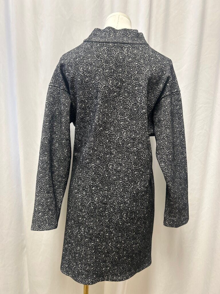 Alaia Geometric Print Mock Neck Wool Blend Sweater Dress