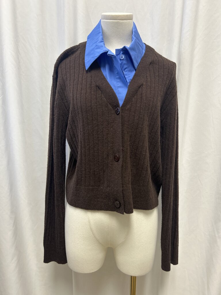 Staud Wool Blend Cardigan With Removable Collar