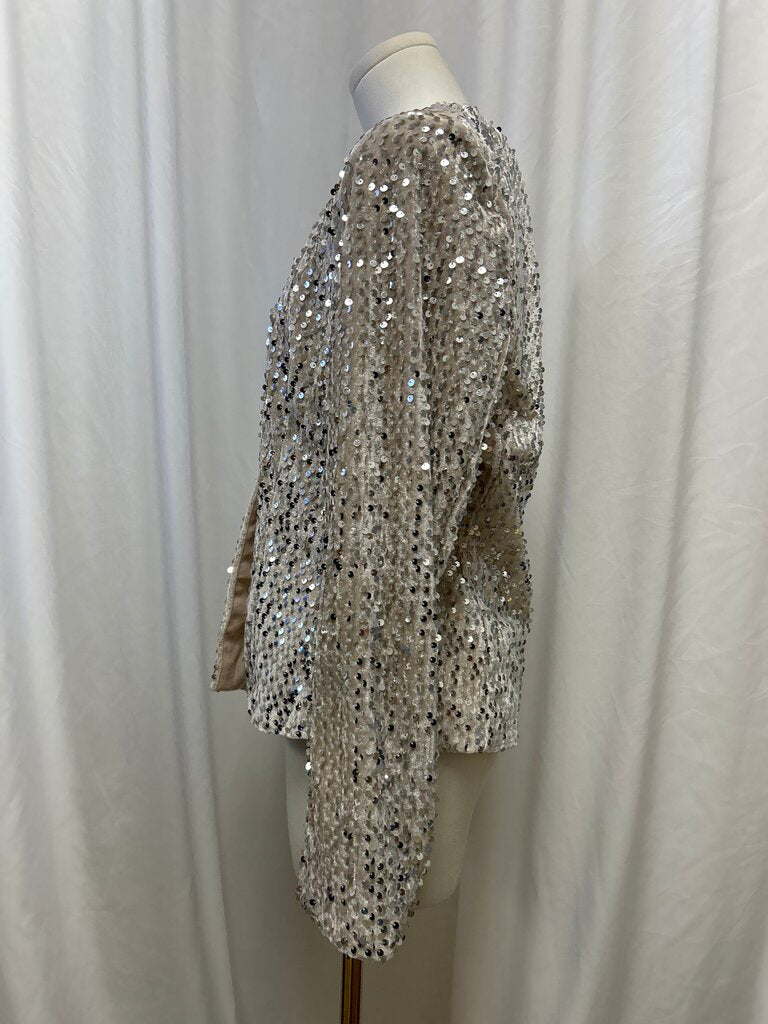 Sanctuary Sequin Open Cardigan w/ Shoulder Pads