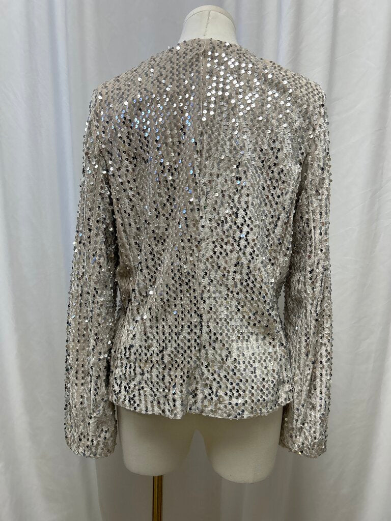 Sanctuary Sequin Open Cardigan w/ Shoulder Pads