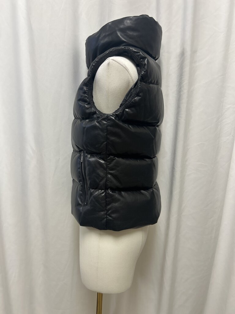 June Genuine Leather Puffer Vest