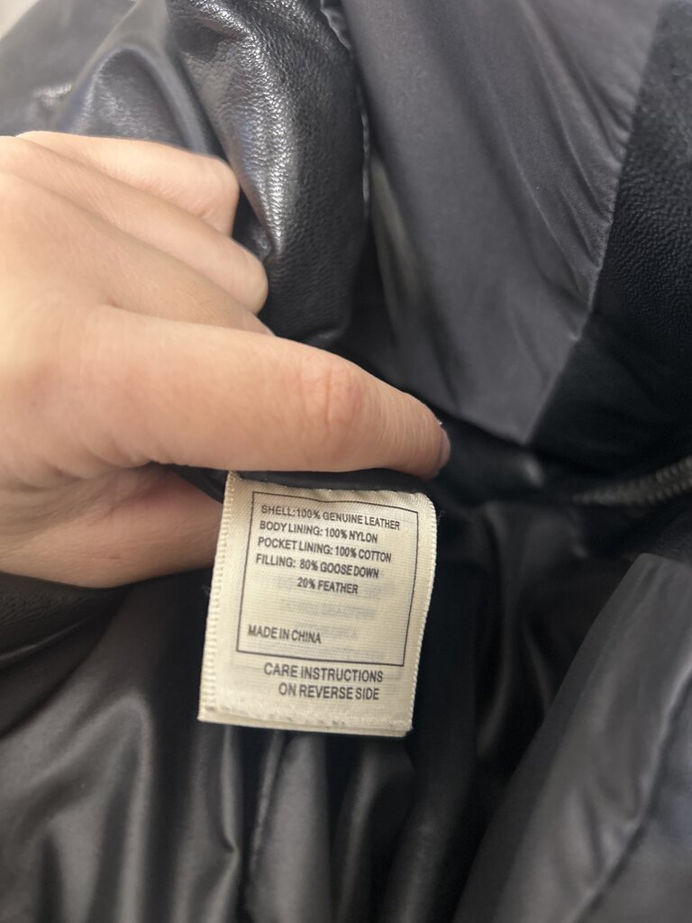 June Genuine Leather Puffer Vest