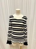 Bailey 44 Black/White Striped Long Sleeve