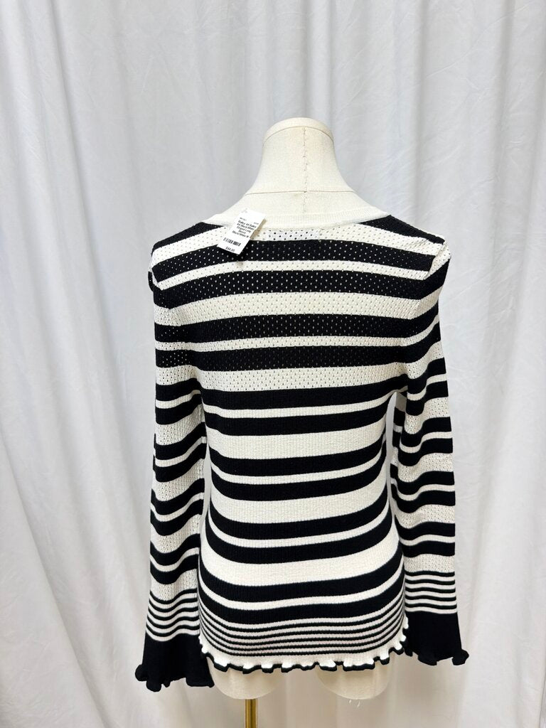Bailey 44 Black/White Striped Long Sleeve