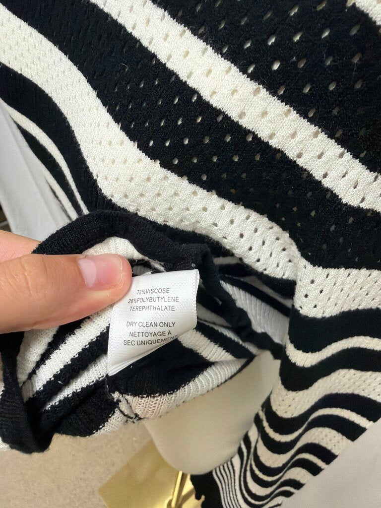Bailey 44 Black/White Striped Long Sleeve