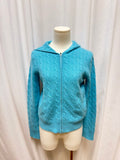 Ralph Lauren Blue Cashmere Cable Hoodie