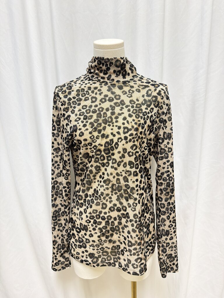 Marc Cain Animal Print Mesh Turtleneck