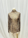 Marc Cain Animal Print Mesh Mock Neck