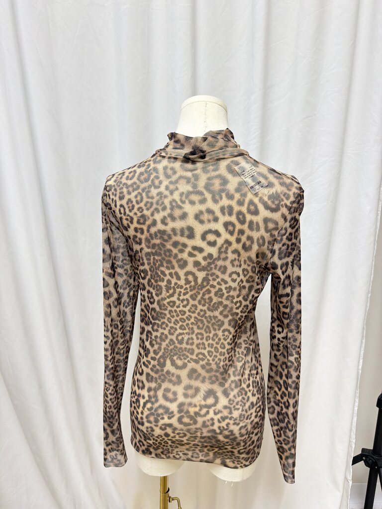 Marc Cain Animal Print Mesh Mock Neck