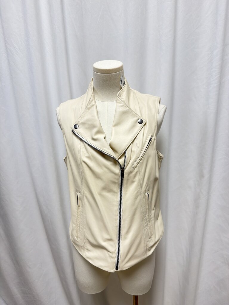 Theory Bone Leather Moto Vest