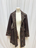 Paparazzi Brown Embroidered Long Jacket