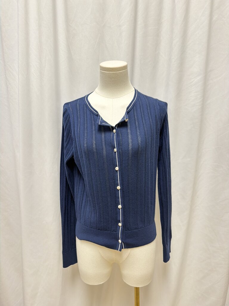 Margaret O'Leary Navy Knit Cardigan