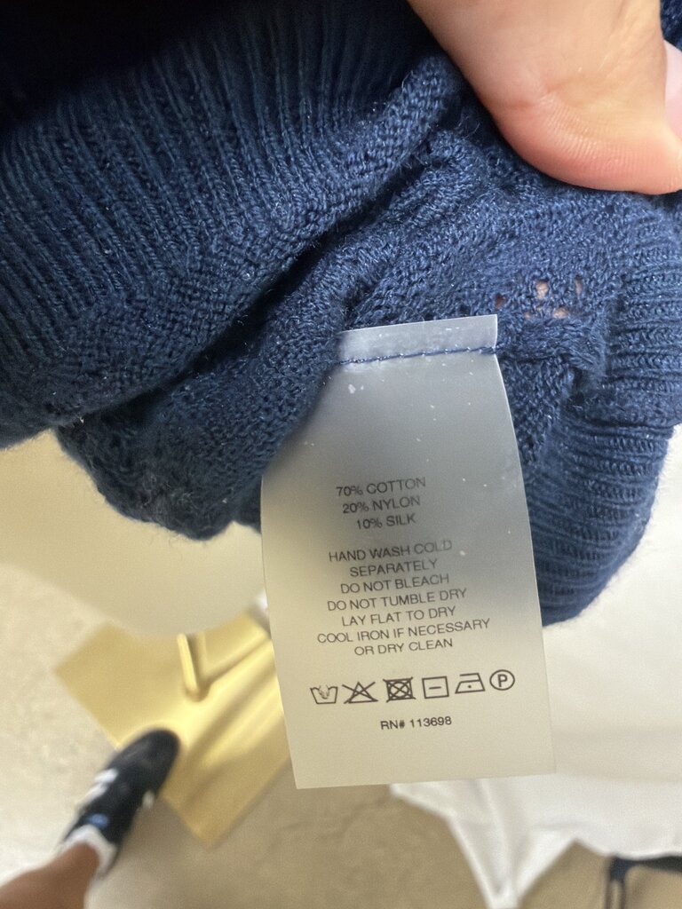 Margaret O'Leary Navy Knit Cardigan