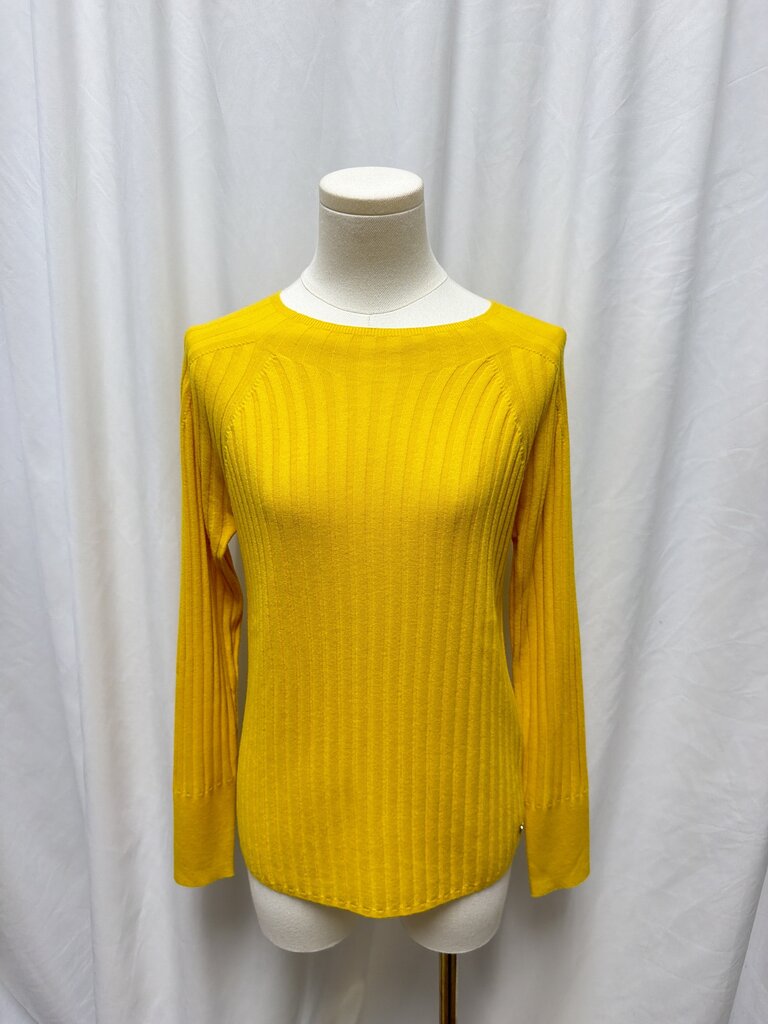 Marc Cain Yellow Ribbed Wool Sweater