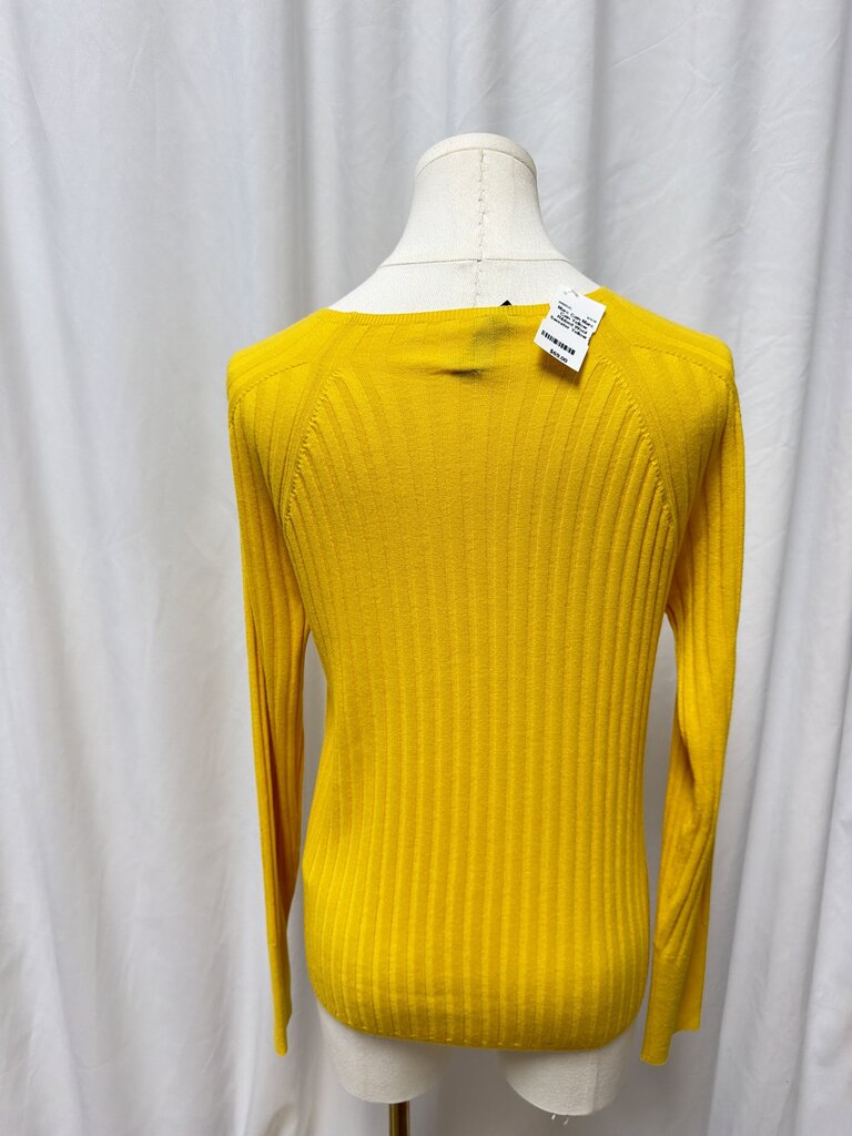 Marc Cain Yellow Ribbed Wool Sweater