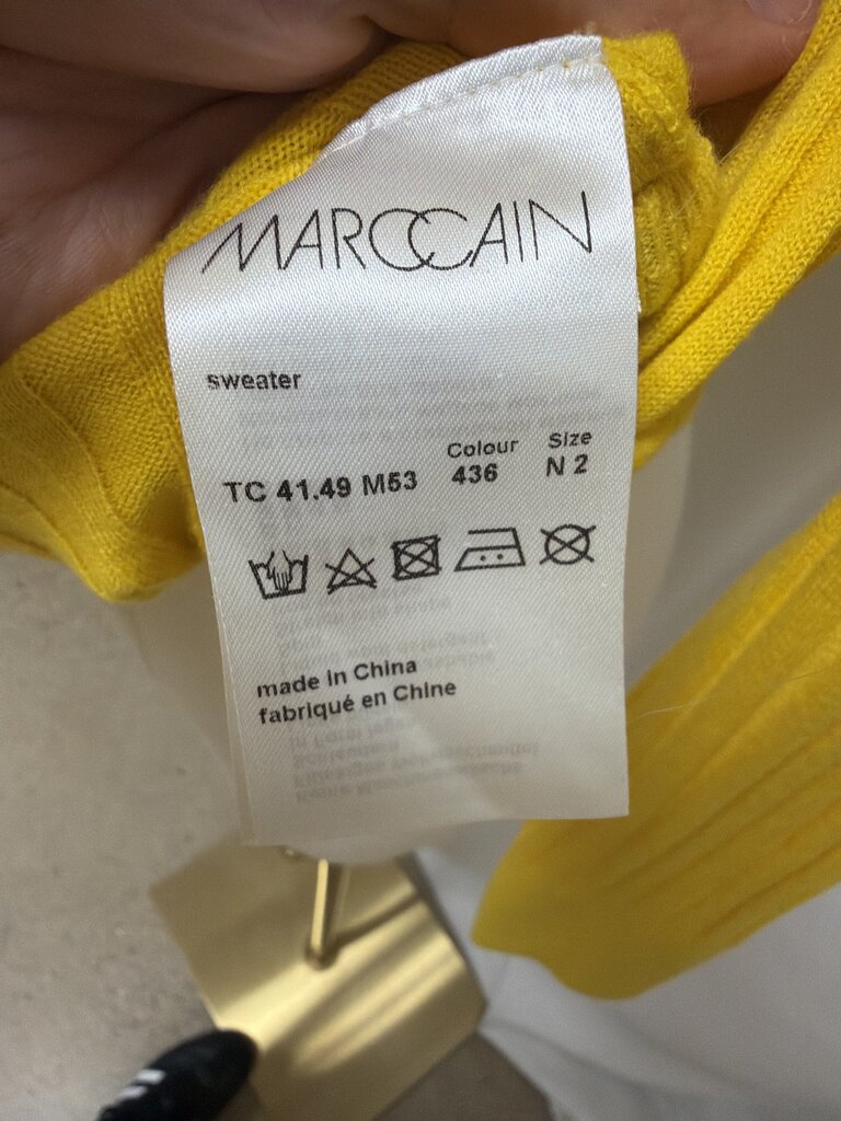 Marc Cain Yellow Ribbed Wool Sweater