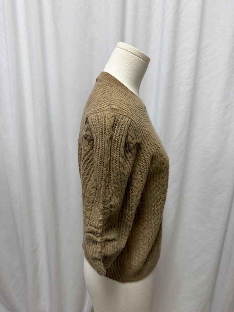 Frame Camel Cashmere Cable Short Sleeve
