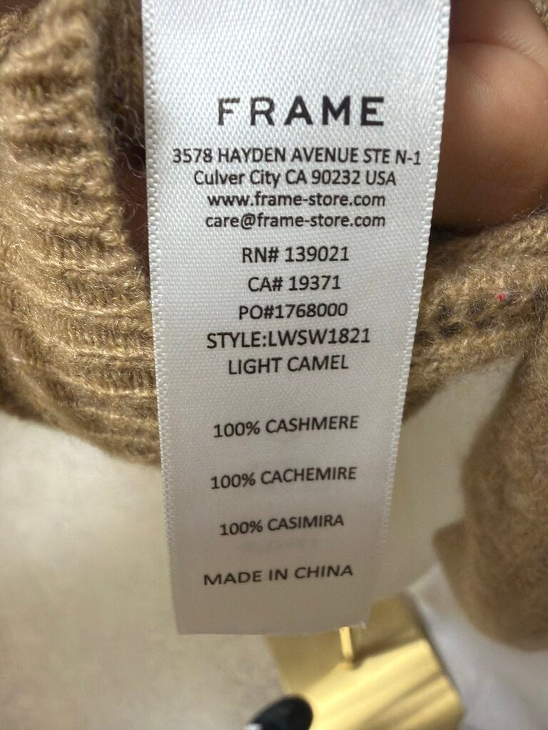 Frame Camel Cashmere Cable Short Sleeve