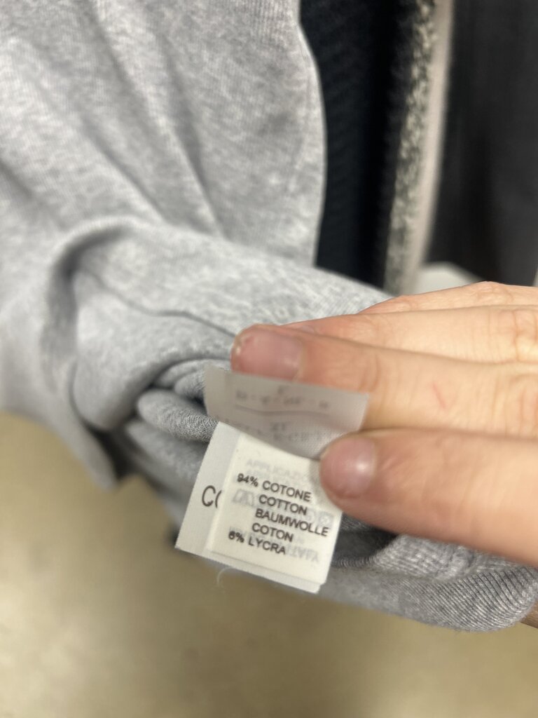 Brunello Cucinelli Grey Cashmere Short Sleeve Ribbed Top