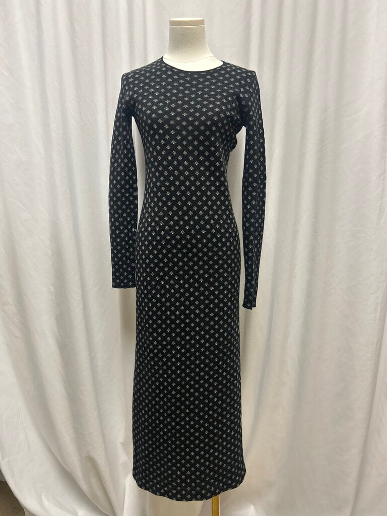 Ralph Lauren Cashmere Patterned Long Sleeve Dress