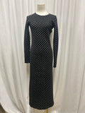 Ralph Lauren Cashmere Patterned Long Sleeve Dress