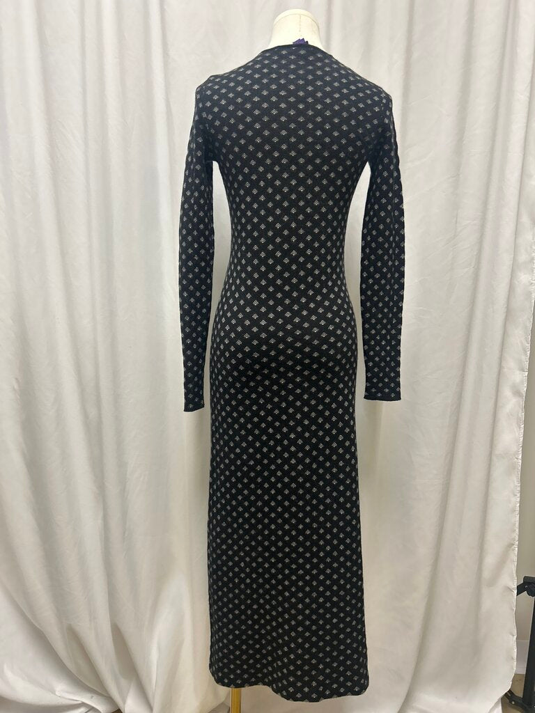 Ralph Lauren Cashmere Patterned Long Sleeve Dress