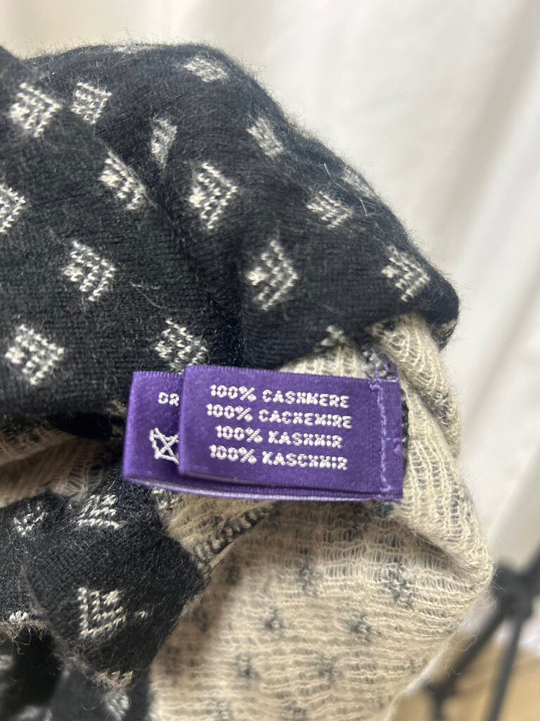Ralph Lauren Cashmere Patterned Long Sleeve Dress
