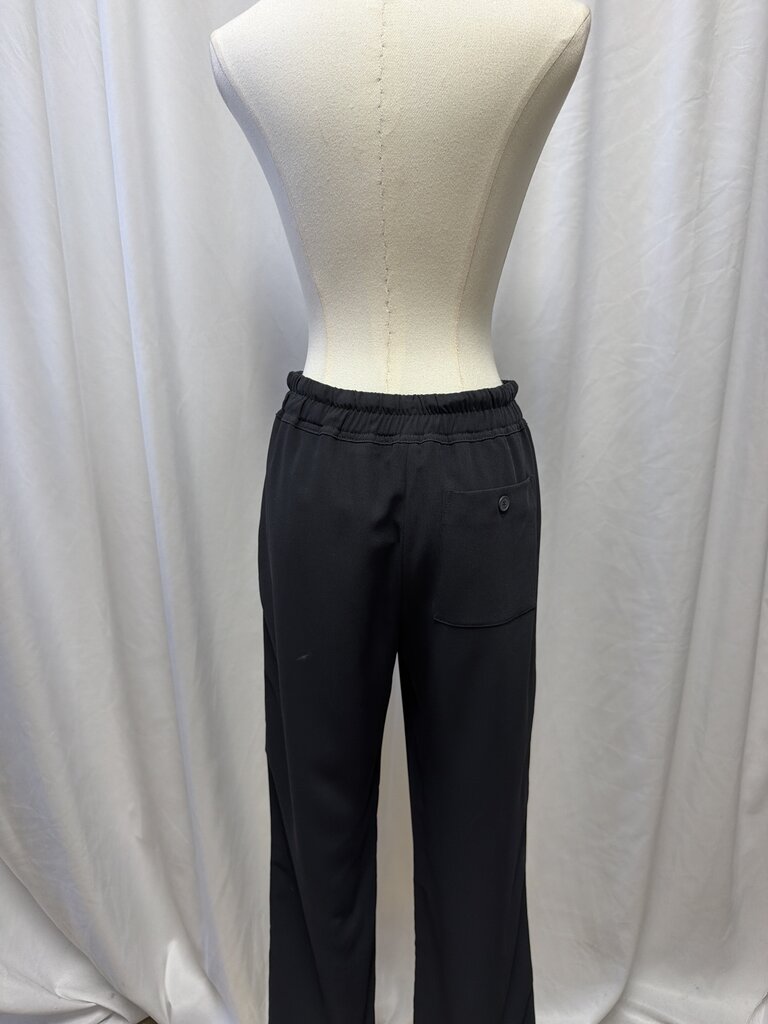 Reiss Black Drawstring Pant w/Side Stripes