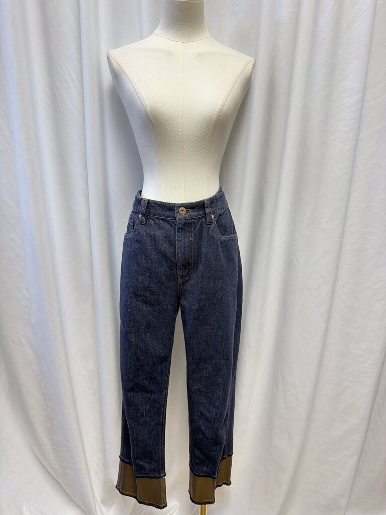 Brunello Cucinelli Dark Wash Jeans w/Metallic Trim