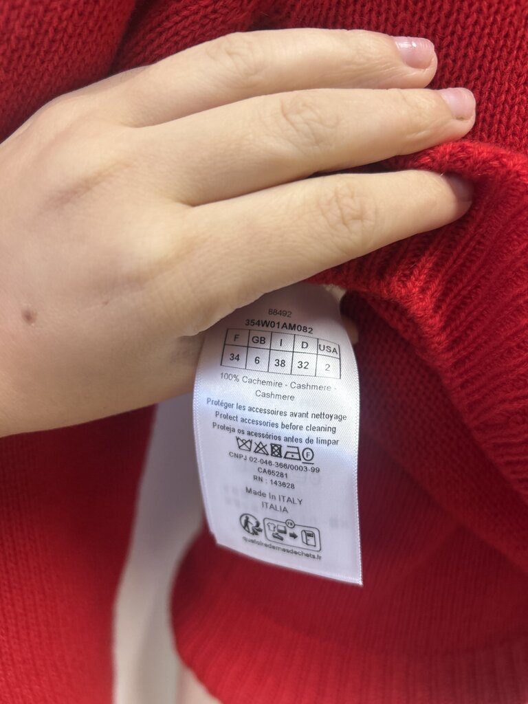 Christian Dior Red Cashmere Classic Twinset