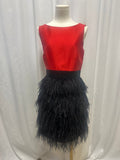 Sail to Sable Red/Black Fringe Sleeveless Dress