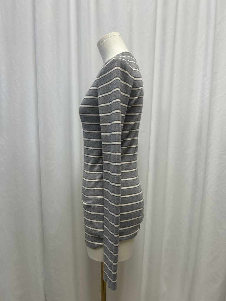 Brunello Cucinelli Sparkle Striped Crew Neck Long Sleeve
