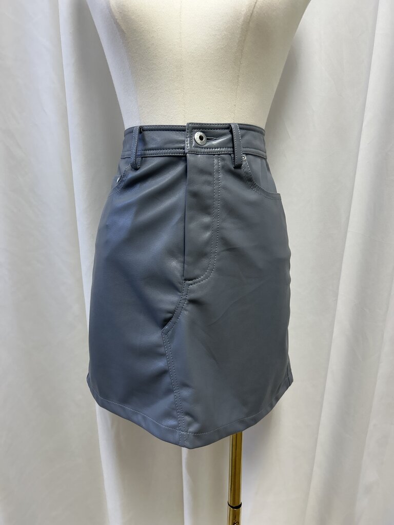 Jonathon Simkhai Grey Vegan Leather Mini Skirt NWT