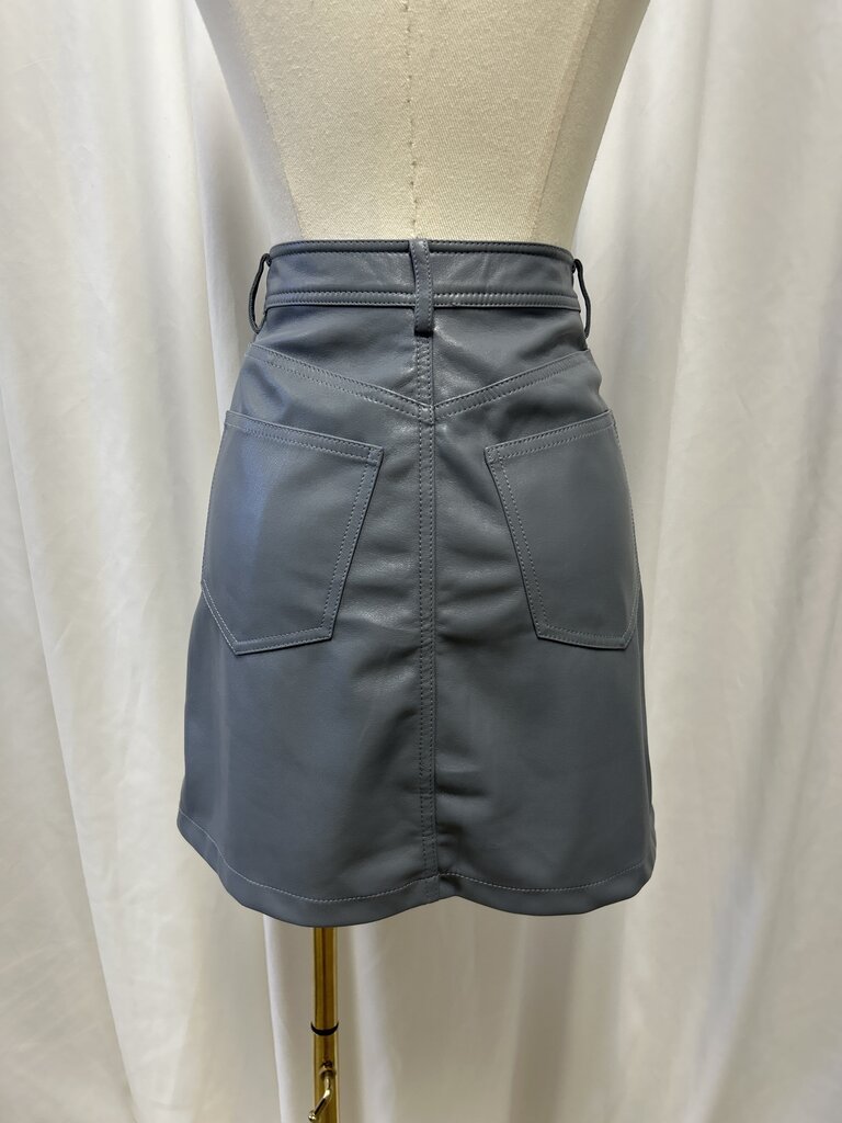 Jonathon Simkhai Grey Vegan Leather Mini Skirt NWT
