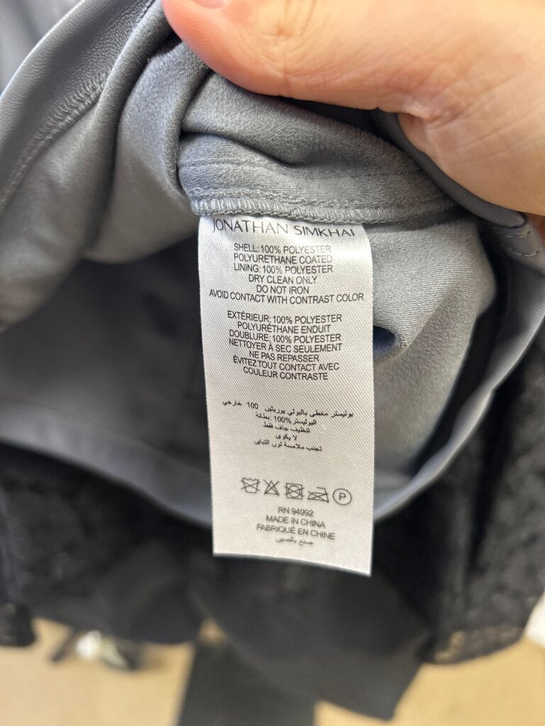 Jonathon Simkhai Grey Vegan Leather Mini Skirt NWT