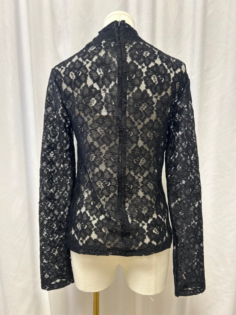 Rohe Black Lace Mock Neck NWT