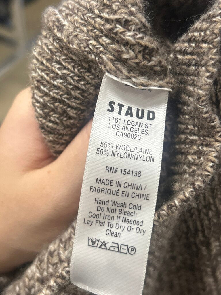 Staud Brown Wool Sweater w/Chunky Collar