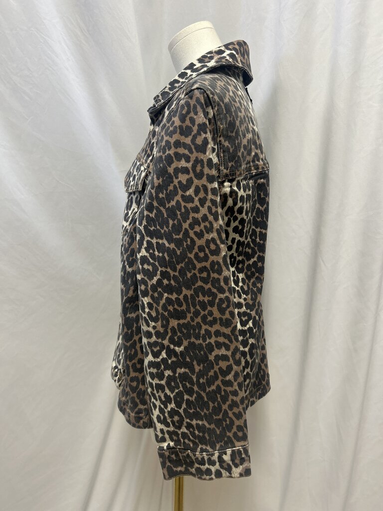 Ganni Animal Print Denim Jacket