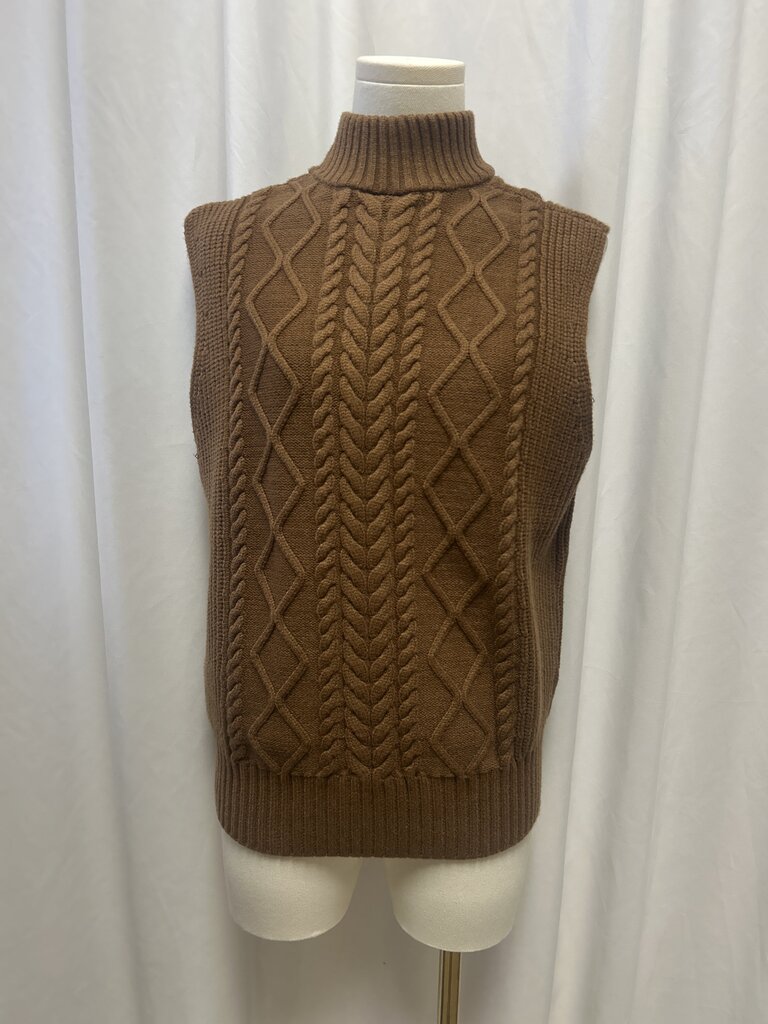 Varley Camel Cable Knit Vest