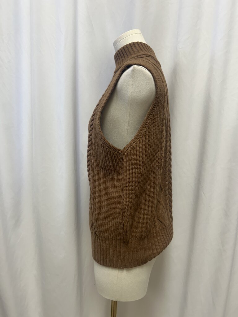 Varley Camel Cable Knit Vest