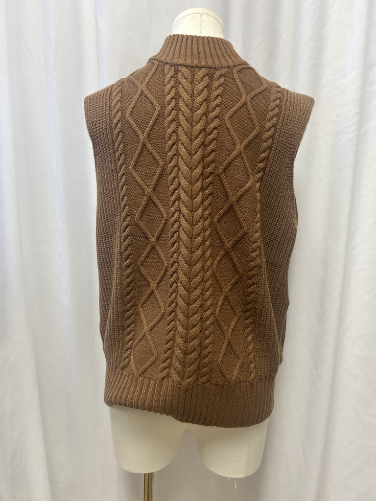 Varley Camel Cable Knit Vest